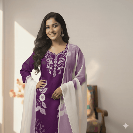 Stunning Pink Embroidery Kurti Set | Womenās Ethnic Wear - Breakup Clothes