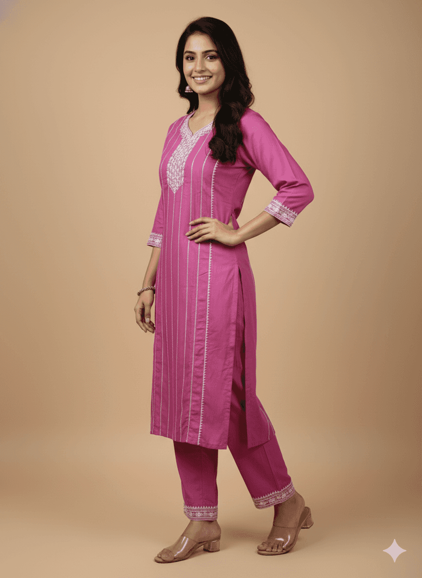 Puple Cotton Kurti for Women – Party Wear & Casual