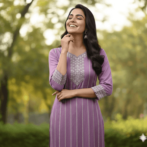 Puple Cotton Kurti for Women – Party Wear & Casual