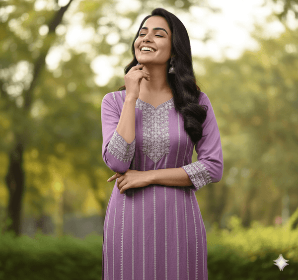 Puple Cotton Kurti for Women – Party Wear & Casual