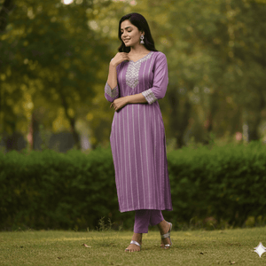 Puple Cotton Kurti for Women – Party Wear & Casual