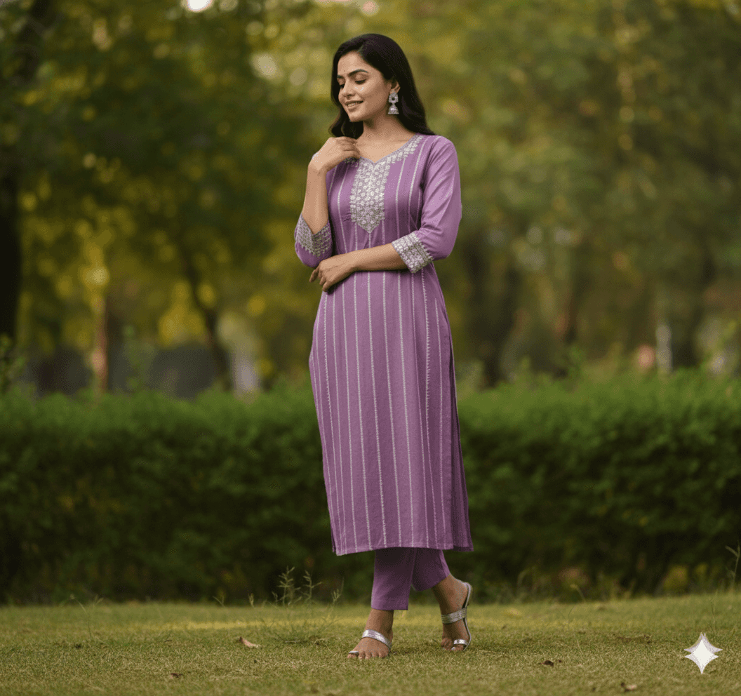 Puple Cotton Kurti for Women – Party Wear & Casual