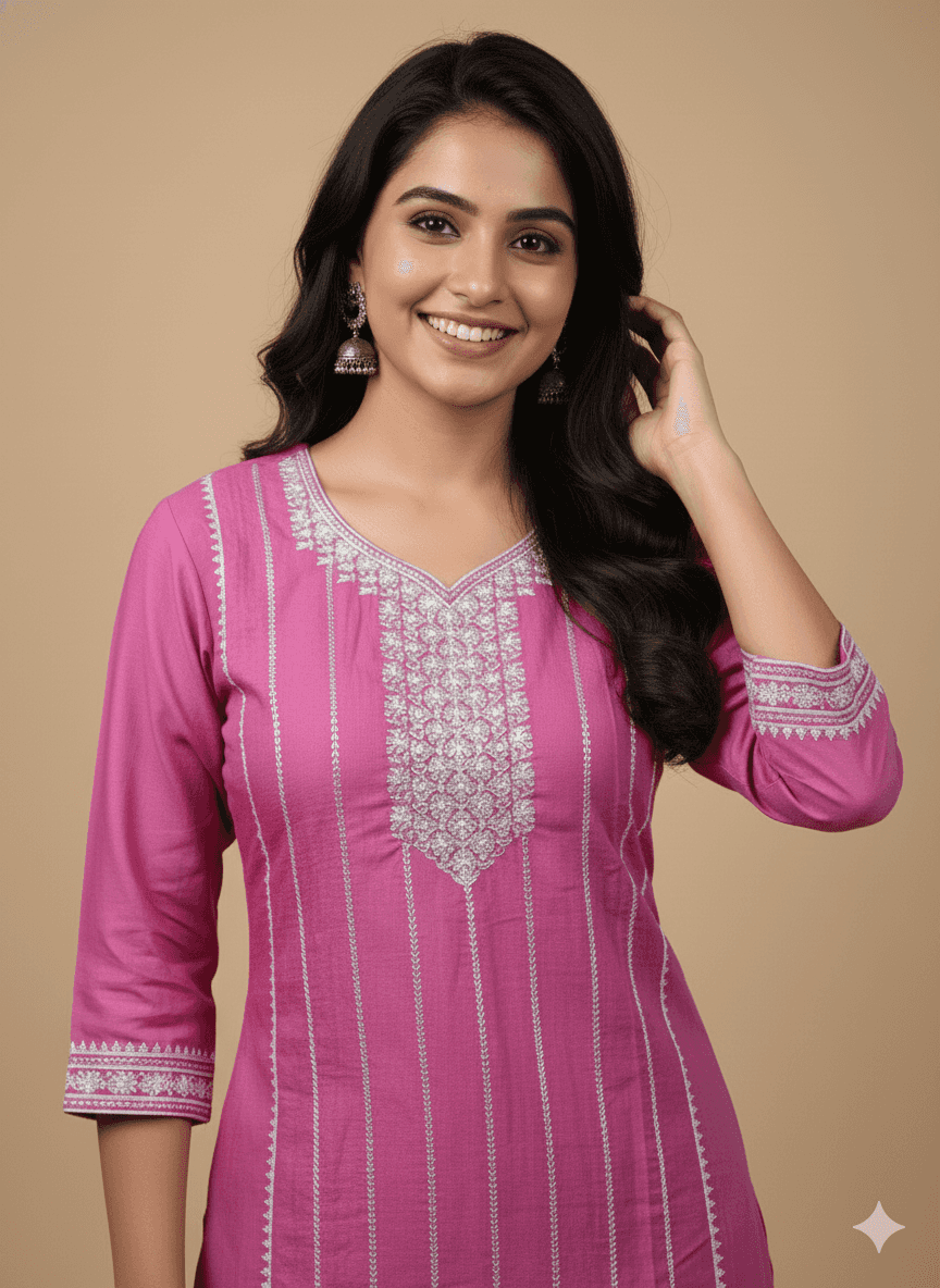 Puple Cotton Kurti for Women – Party Wear & Casual