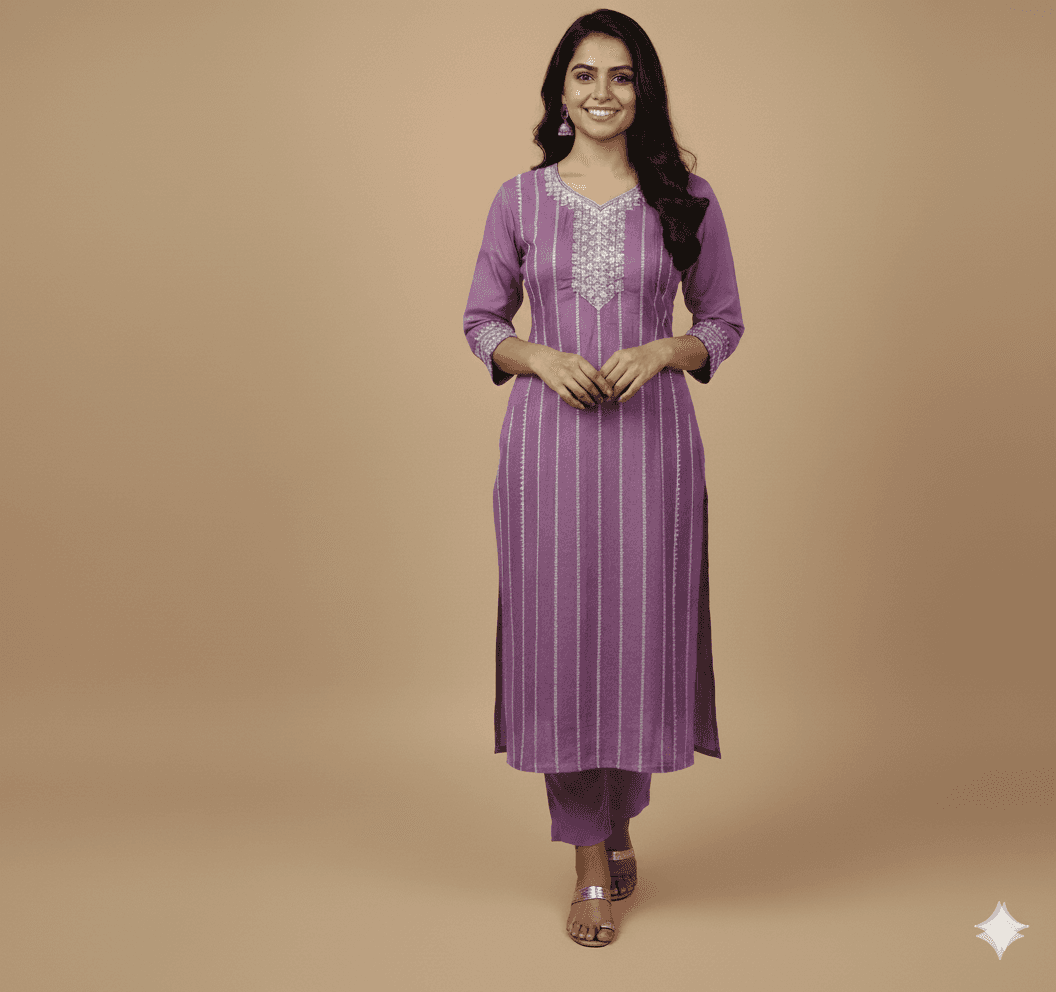 Puple Cotton Kurti for Women – Party Wear & Casual