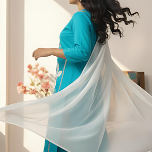 Pink Embroidered Kurti Pant Dupatta Set for Women | Elegant Floral Design Ethnic Wear