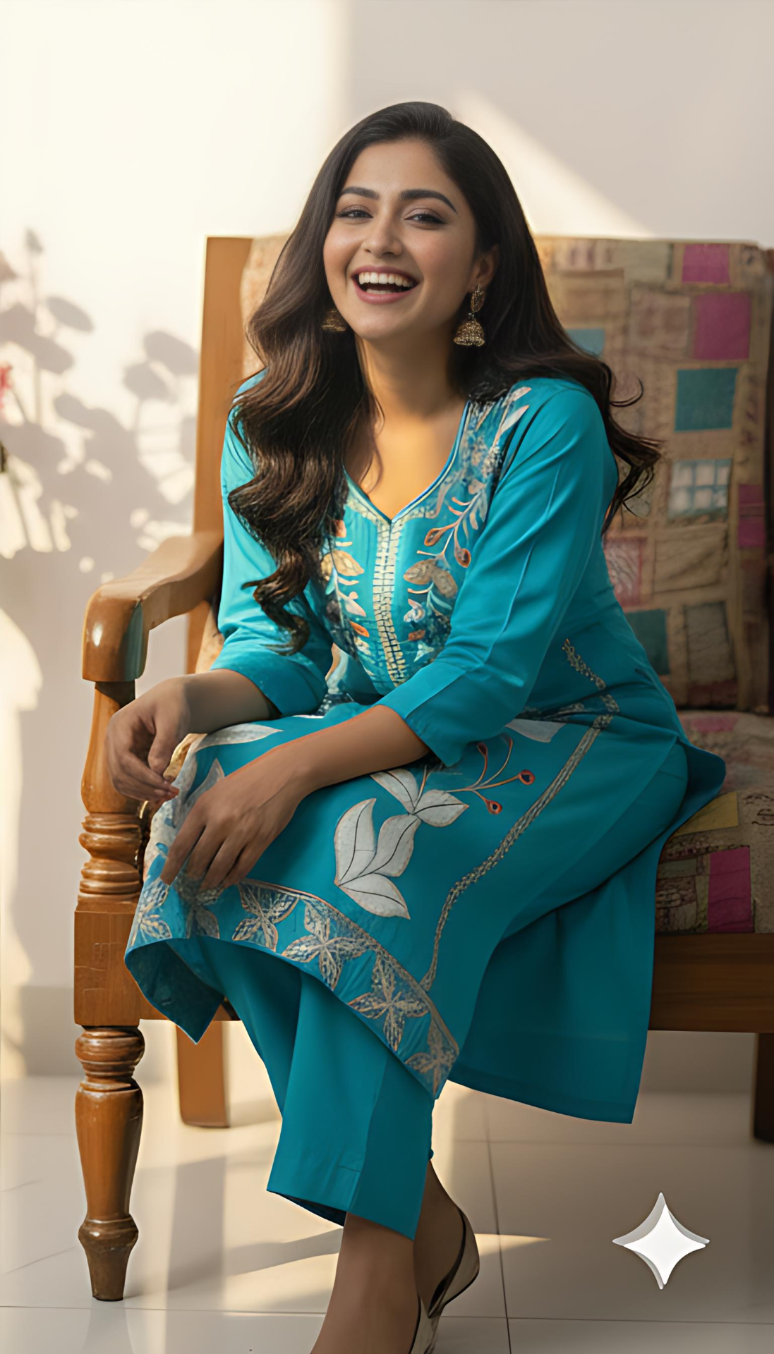 Pink Embroidered Kurti Pant Dupatta Set for Women | Elegant Floral Design Ethnic Wear