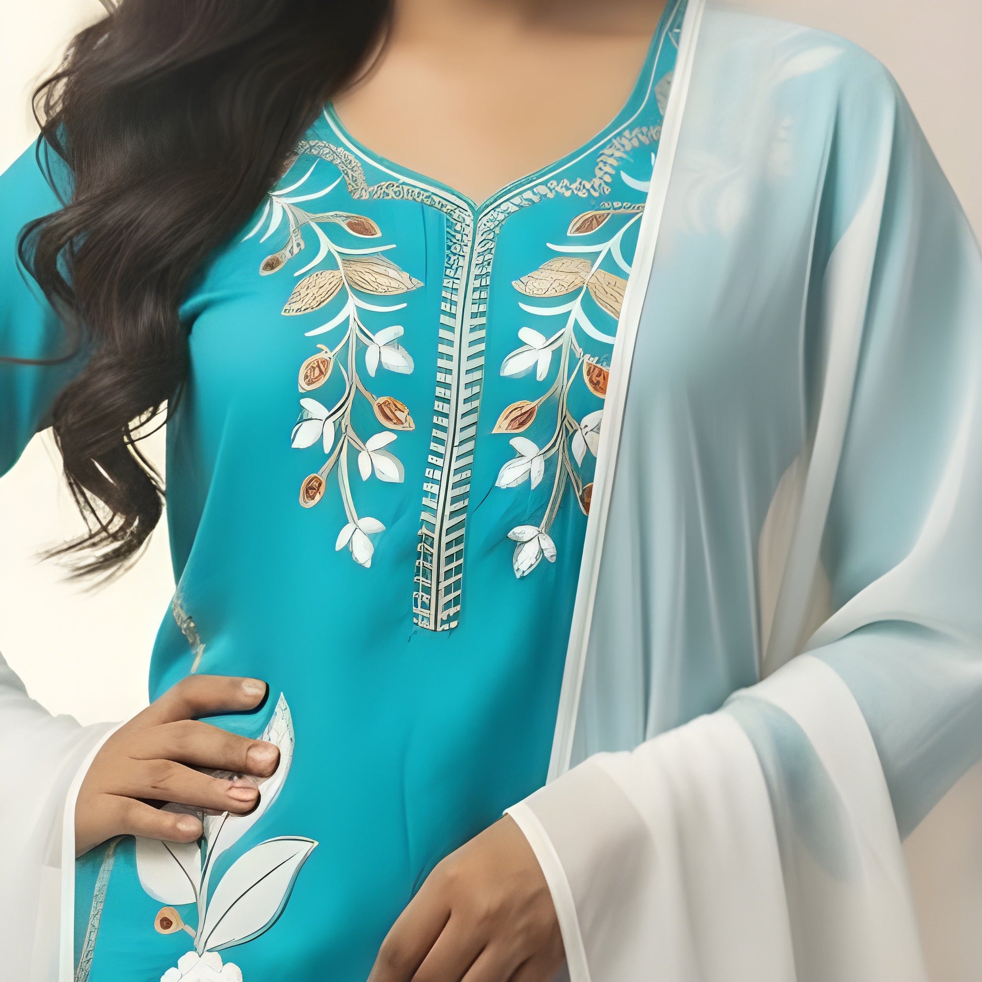 Pink Embroidered Kurti Pant Dupatta Set for Women | Elegant Floral Design Ethnic Wear