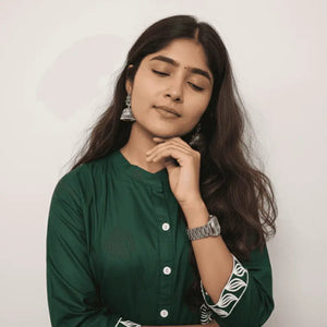 Elegant Women's Rayon Kurti Set with Embroidery - Dark Green - Elegant Women's Kurti - Breakup Clothes