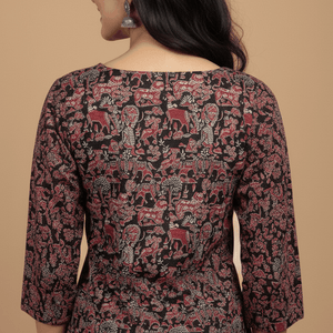 Handblock Print Cotton Top for Women | Stylish Daily & Office Wear - handblock print top - Breakup Clothes