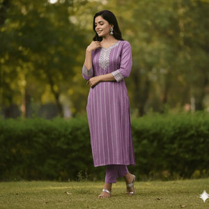 Puple Cotton Kurti for Women – Party Wear & Casual - Breakup Clothes