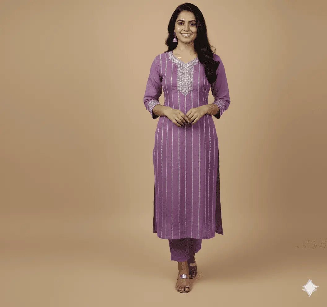 Puple Cotton Kurti for Women – Party Wear & Casual - Breakup Clothes