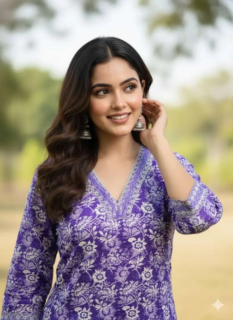 Shop Pink Cotton Kurti Pants Set: Stylish & Comfortable Outfit - Breakup Clothes