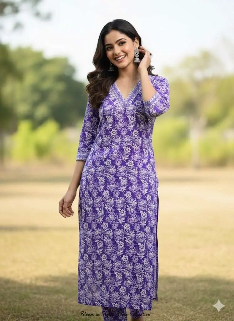 Shop Pink Cotton Kurti Pants Set: Stylish & Comfortable Outfit - Breakup Clothes