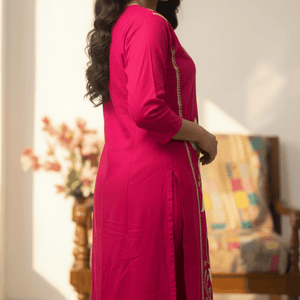 Stunning Pink Embroidery Kurti Set | Women’s Ethnic Wear - Breakup Clothes