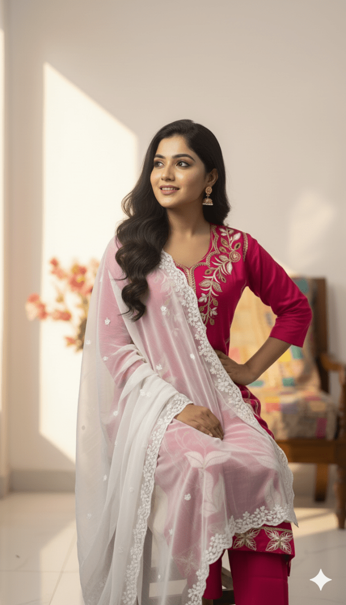 Stunning Pink Embroidery Kurti Set | Women’s Ethnic Wear - Breakup Clothes