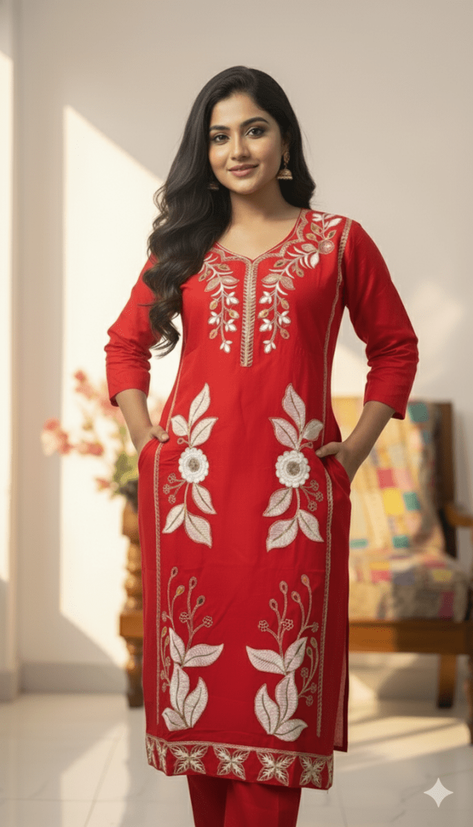 Stunning Pink Embroidery Kurti Set | Women’s Ethnic Wear - Breakup Clothes