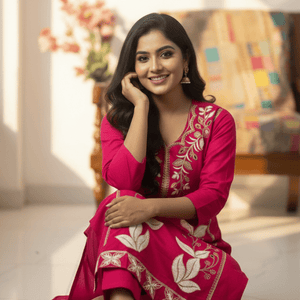 Stunning Pink Embroidery Kurti Set | Women’s Ethnic Wear - Breakup Clothes