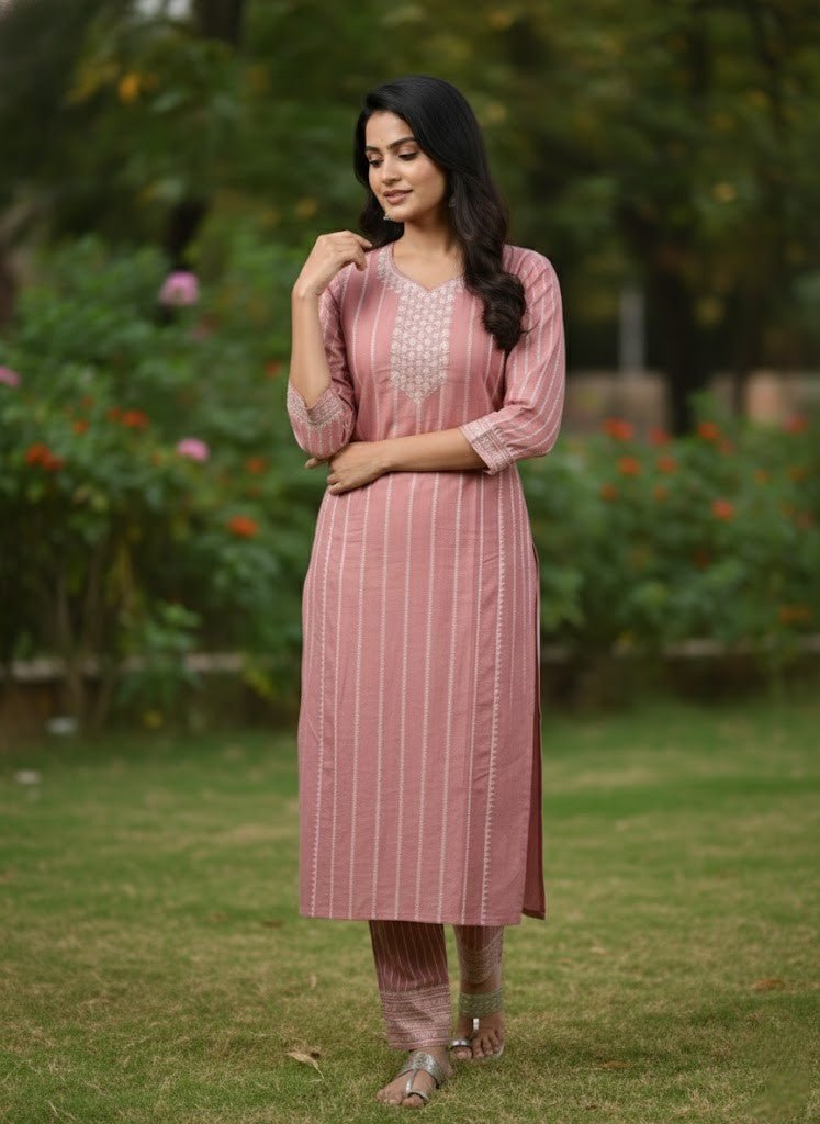 Teal Embroidered Cotton Kurti for Women | Elegant Daily & Office Wear - teal kurti - Breakup Clothes