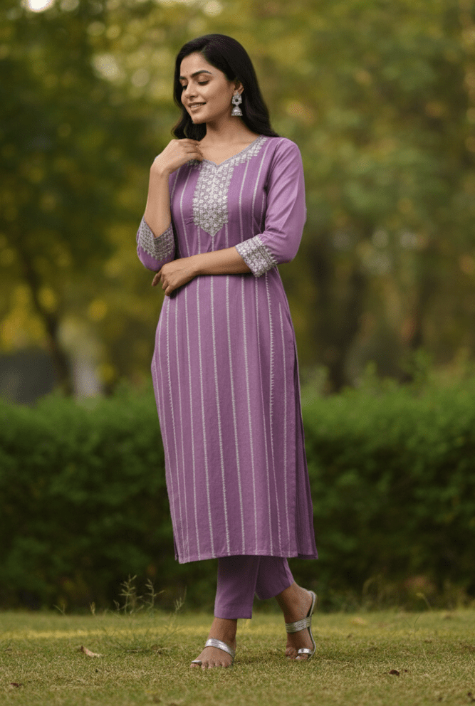 Teal Embroidered Cotton Kurti for Women | Elegant Daily & Office Wear - teal kurti - Breakup Clothes