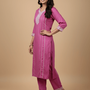 Teal Embroidered Cotton Kurti for Women | Elegant Daily & Office Wear - teal kurti - Breakup Clothes