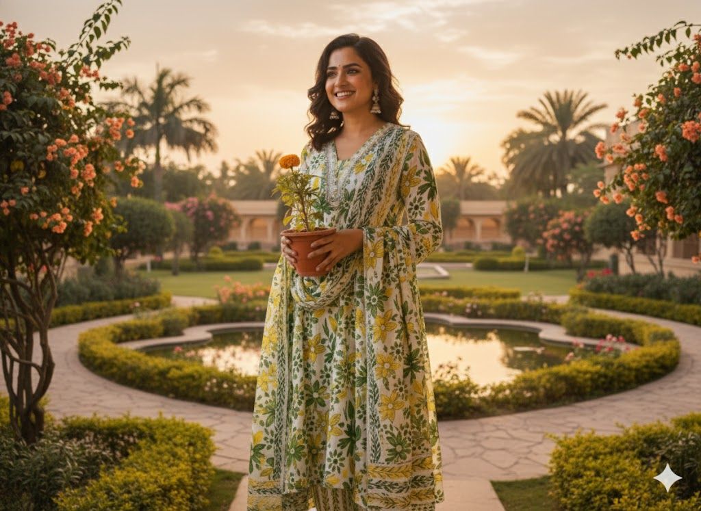 Pink Floral Printed Kurti Pant Dupatta Set for Women | Elegant Cotton Daily & Festive Ethnic Wear