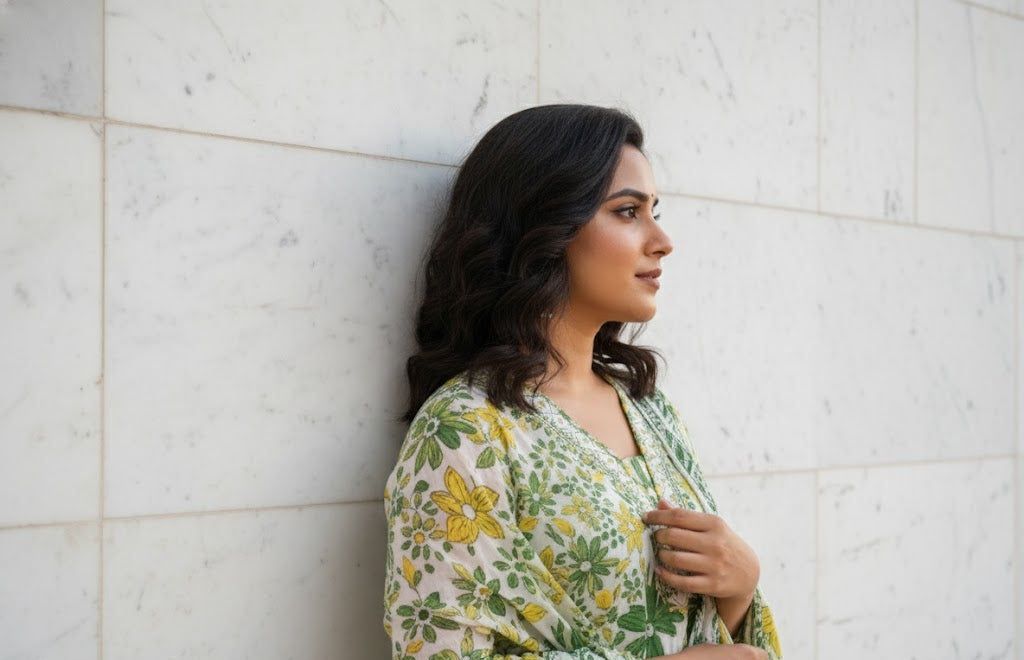 Pink Floral Printed Kurti Pant Dupatta Set for Women | Elegant Cotton Daily & Festive Ethnic Wear Breakup Clothes