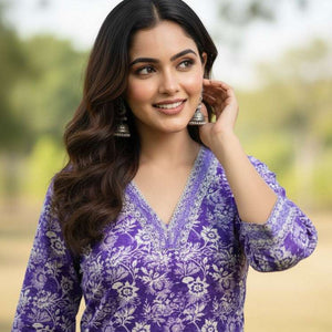 Shop Pink Cotton Kurti Pants Set: Stylish & Comfortable Outfit