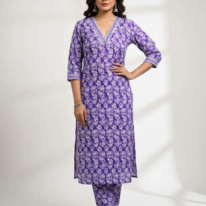 Shop Pink Cotton Kurti Pants Set: Stylish & Comfortable Outfit