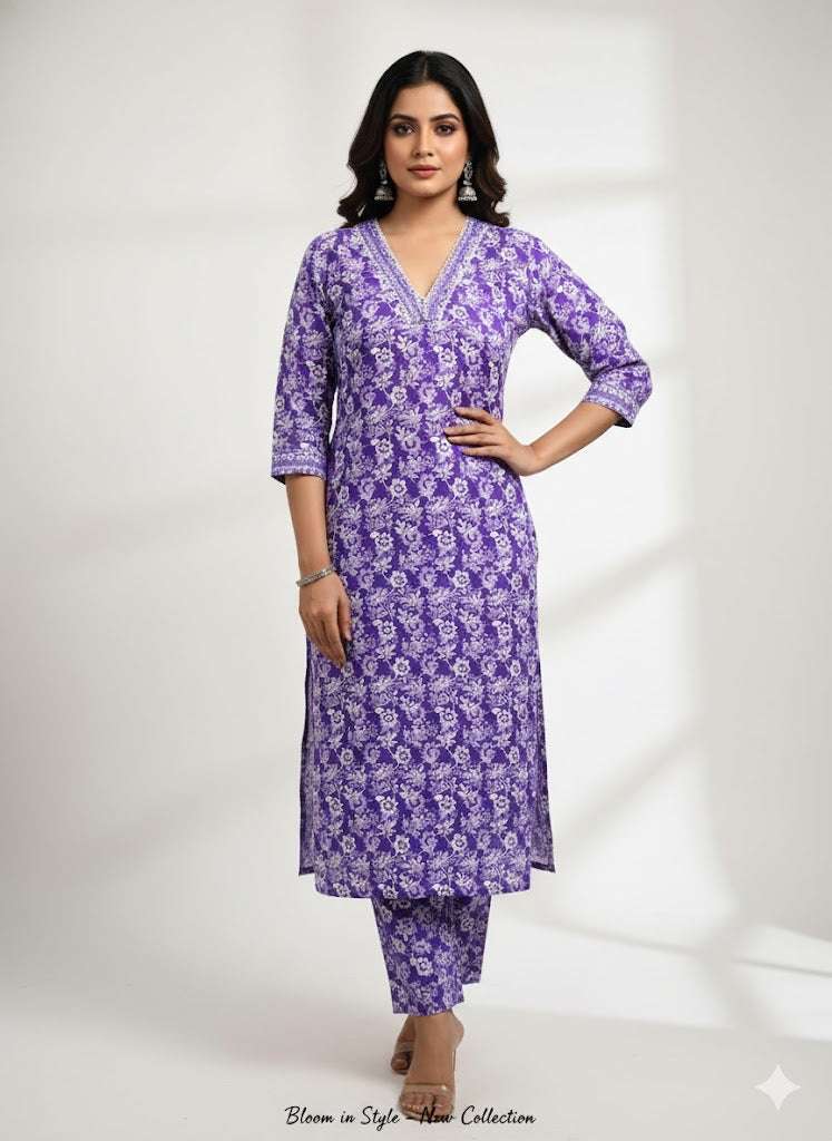 Shop Pink Cotton Kurti Pants Set: Stylish & Comfortable Outfit